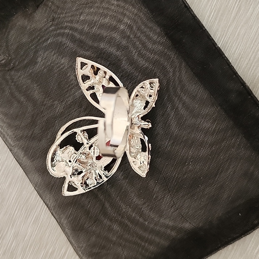Multi-Color Stone Butterfly Ring - Picture 3 of 3